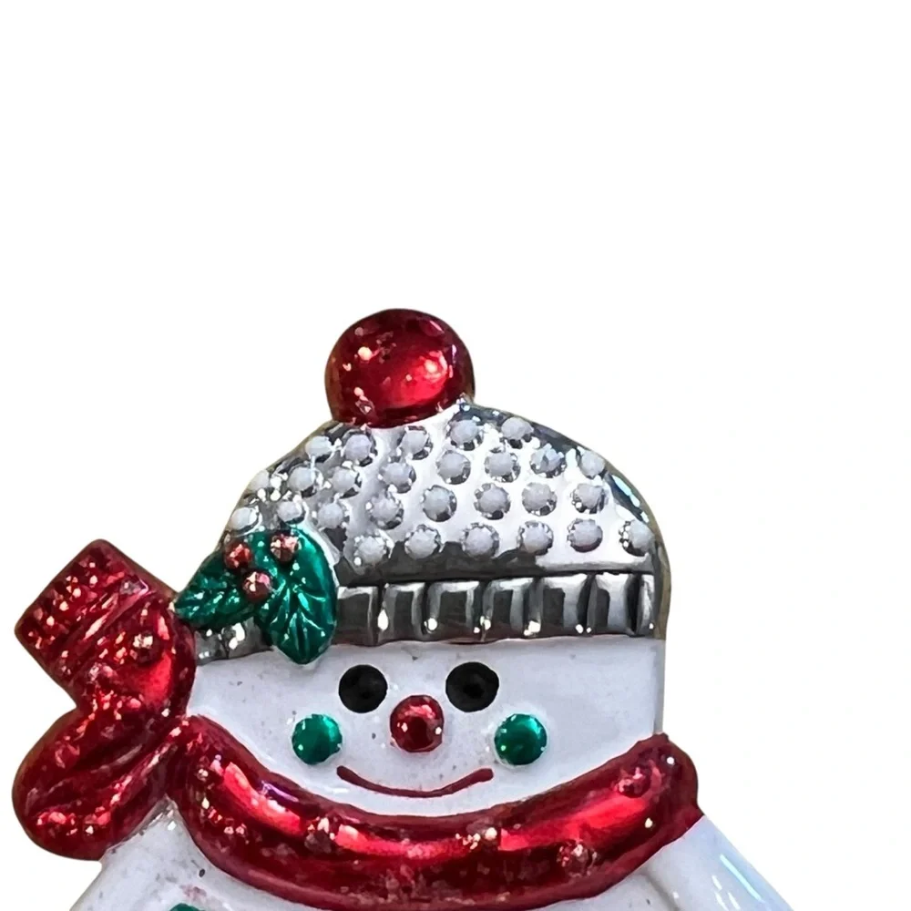 Christmas Snowman‎ Enamel BEST Vintage Brooch Pin Pendant Combo Colorful Festive